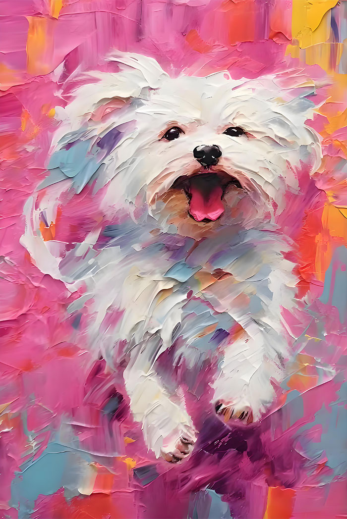 Customized Oil Painting: Vibrant Pet Portrait