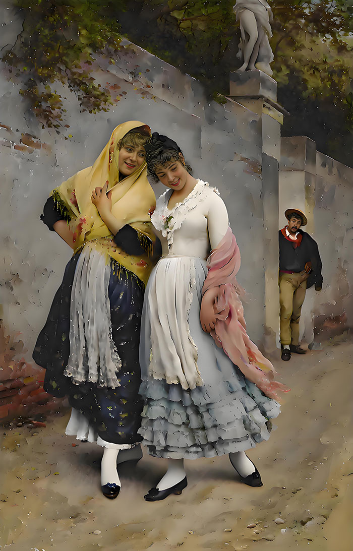 Flirting and Folk Stories in Customized Oil Paintings